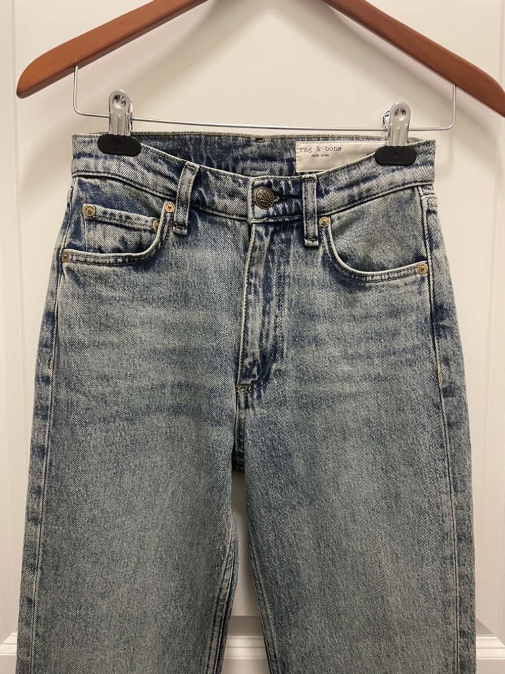 rag & bone “the harlow” mid-rise ankle straight jeans